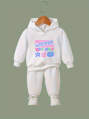 Girls Long Sleeve Hooded Sweatshirt & Sweatpants Set