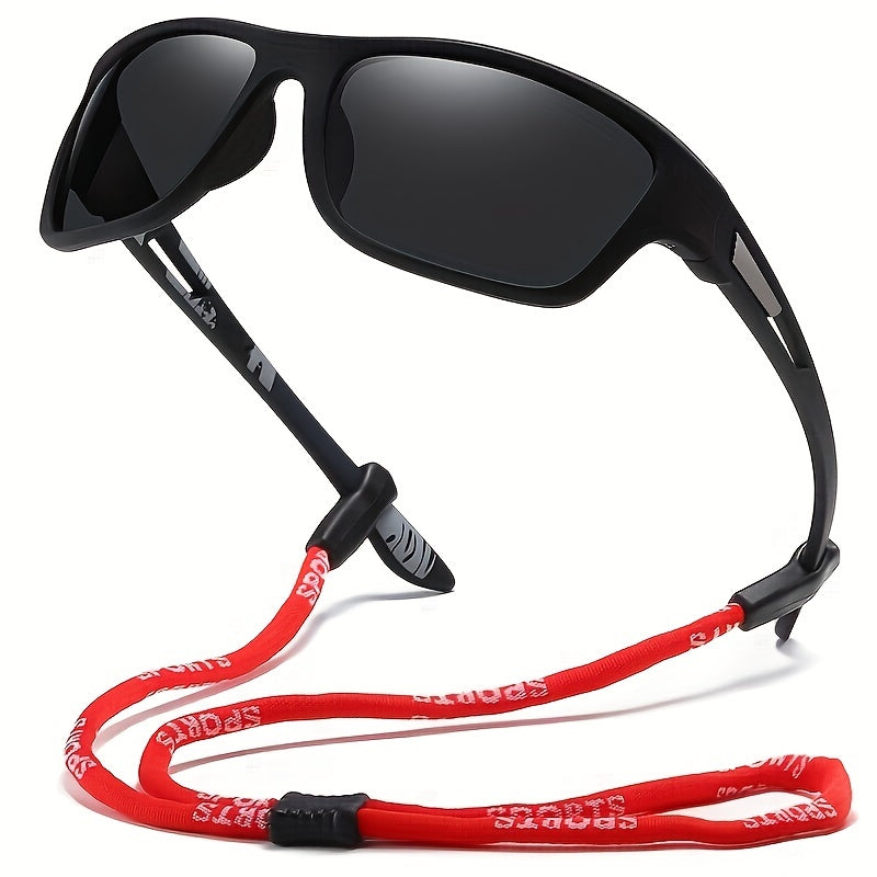 Polarized Sports Sunglasses With Glasses Strap For Women Men