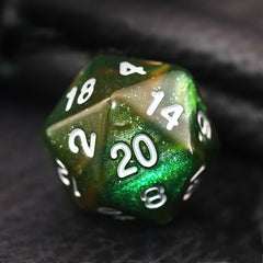7pc Yellow & Green Star Dice Set for MTG RPG Board Games
