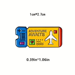 Stylish Airplane Ticket Brooch Metal Pin Buckle Accessory