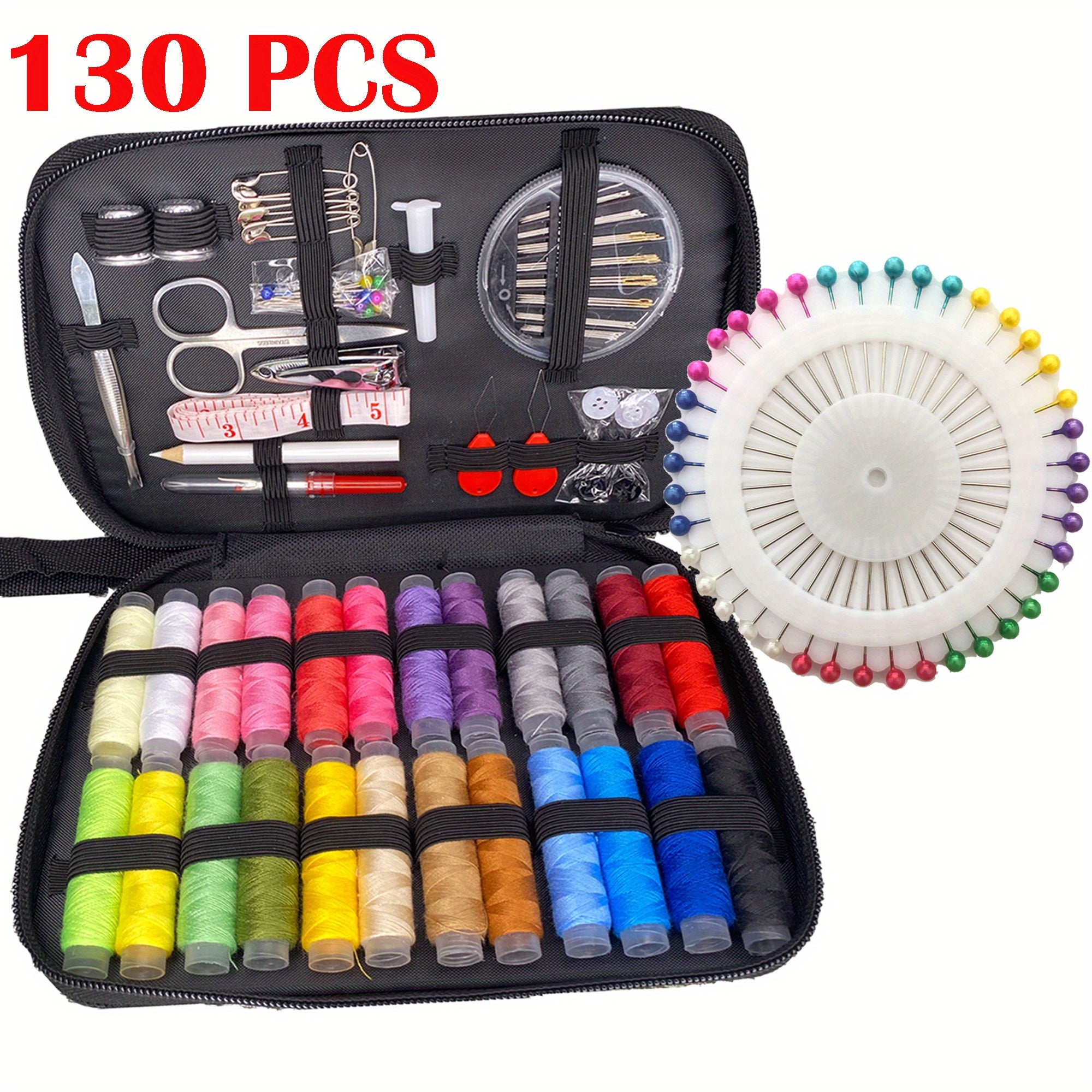 68 98 130pcs Sewing Kit With Case Portable Sewing Supplies For Home Traveler