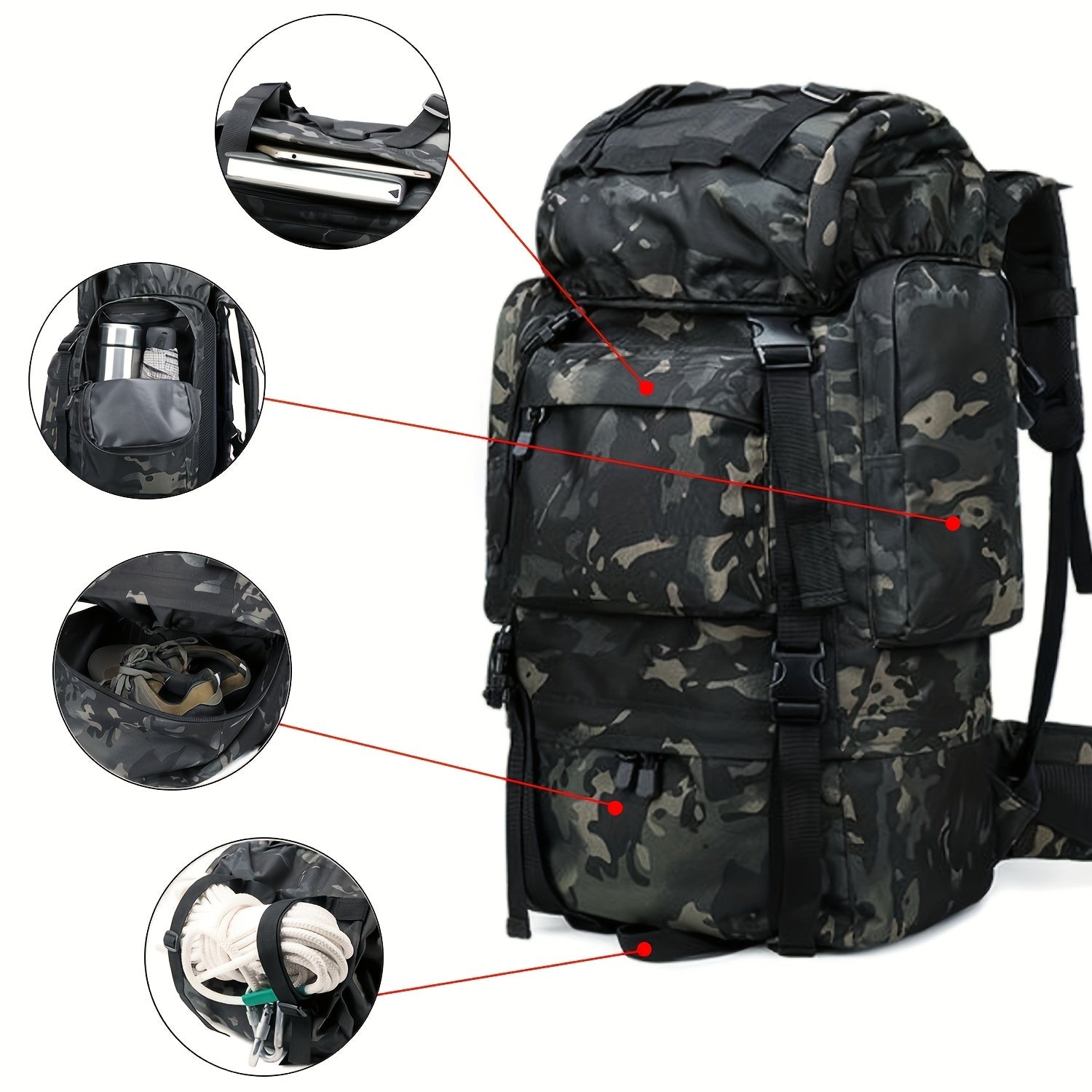 Large Capacity Military Tactical Daypack for Outdoor Camouflage