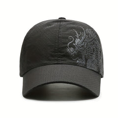 Chinese Dragon Print Baseball Cap Outdoor Quick Drying Sun Protection Hat