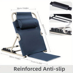 Foldable Lazy Chair Lounger with Headrest Adjustable Angle Bed Backrest Support