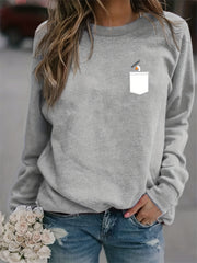 Goose Print Sweatshirt Casual Long Sleeve Crew Neck Sweatshirt