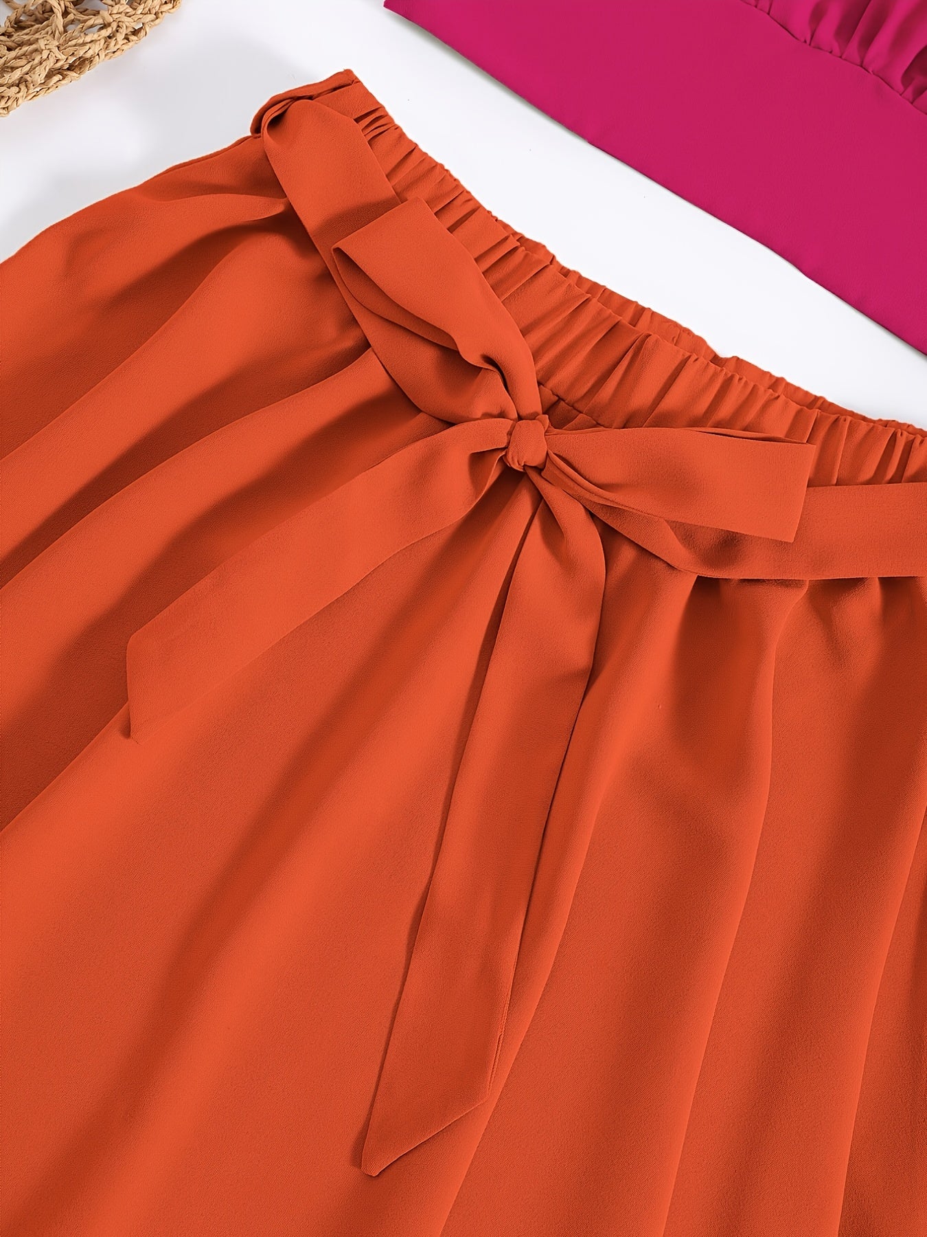 Sexy Block Skirt Two piece Set Pleated Crop Cami Tops