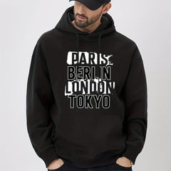 Big City Name Print Hoodie for Men
