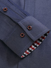 Men's Denim Stripe Lining Button Up Shirt
