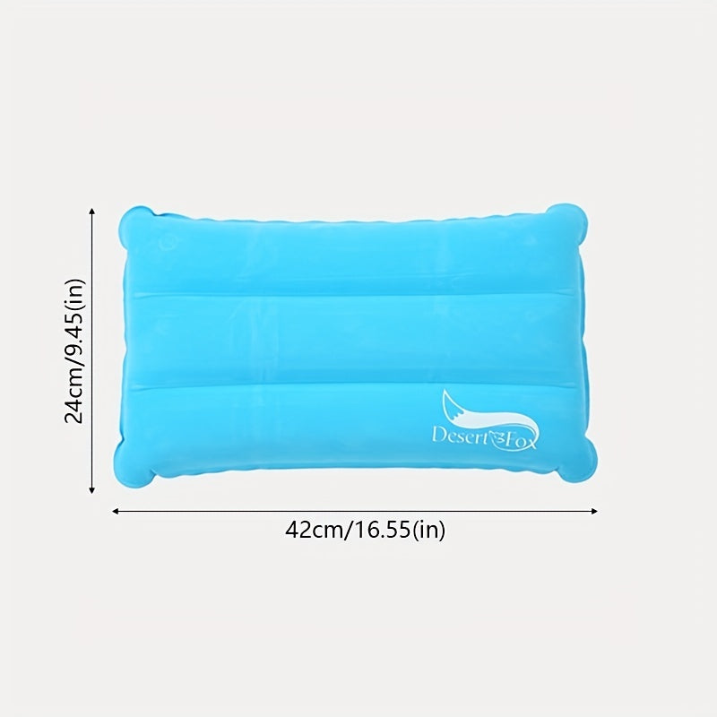 Compact Flocked Fabric Air Pillow for Camping Ergonomic Support Orange
