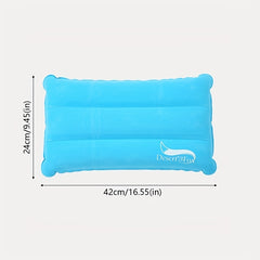 Compact Flocked Fabric Air Pillow for Camping Ergonomic Support Orange