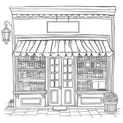 Charming Bookstore Coloring Book for Adults Intricate Designs Perfect Gift