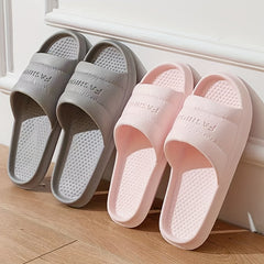 Men's Embossed Letter Slides Non Slip Slippers