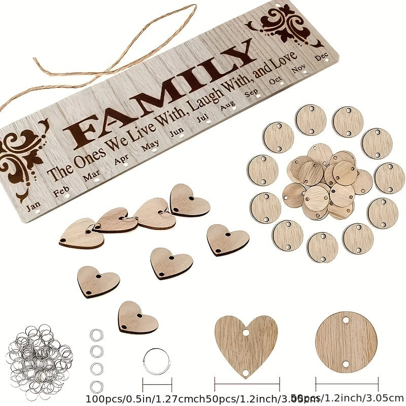 DIY Wooden Home Birthday Board Hanging Calendar