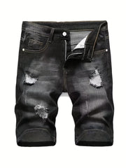 Men's Distressed Denim Shorts, Casual Street Style