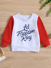 Kids Sweatshirt Long Sleeve Round Neck Letter Print Pullover Top