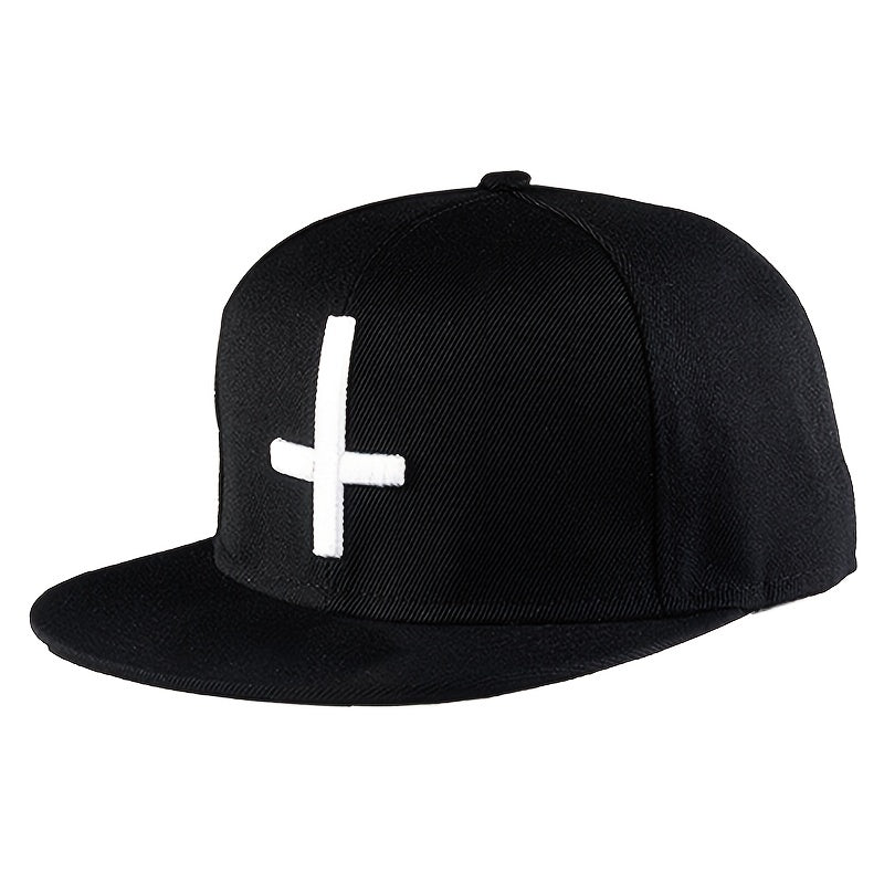 Men's Adjustable Cross Embroidery Hip Hop Hat