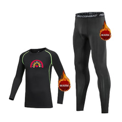 2pcs Toddler Fleece Compression Sets, Cartoon Print Long Sleeve Crew Neck