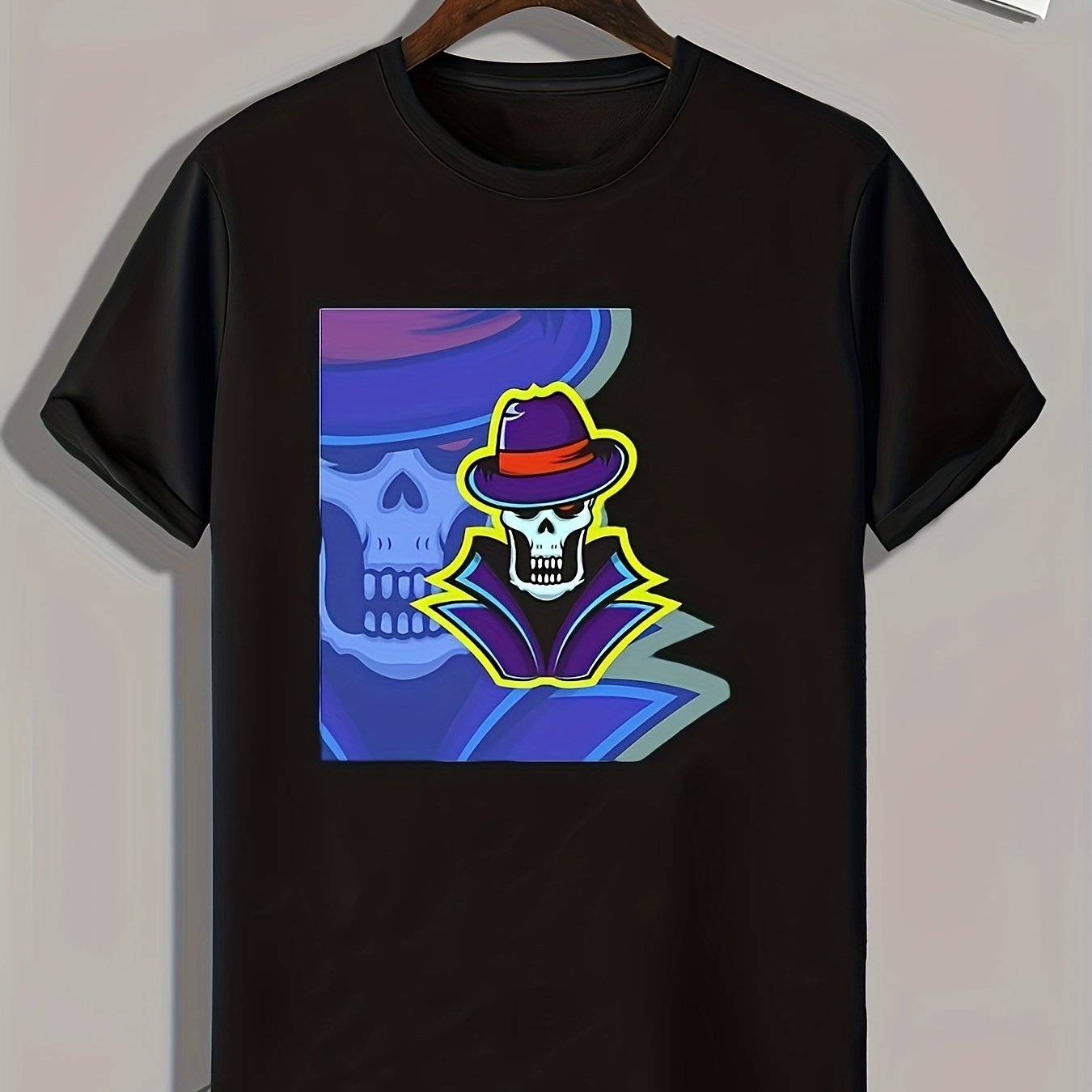 Skull Print Men's Graphic T shirt Casual Comfy Tees For Summer