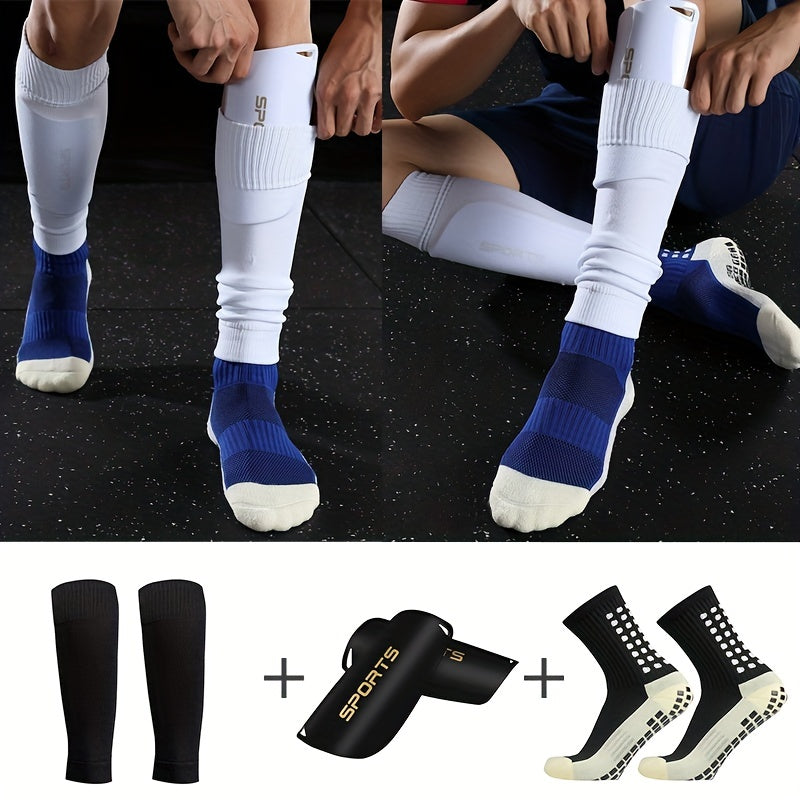 Breathable Training Leg Sleeves Leg Guards Non slip Silicone Football Socks Set
