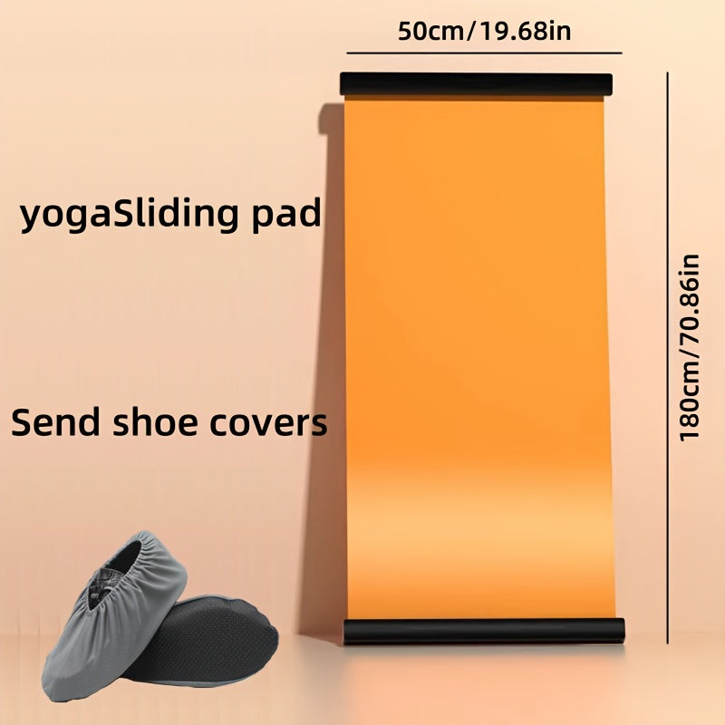 Mute Yoga Sliding Mat With Shoes Sleeves & Storage Bag