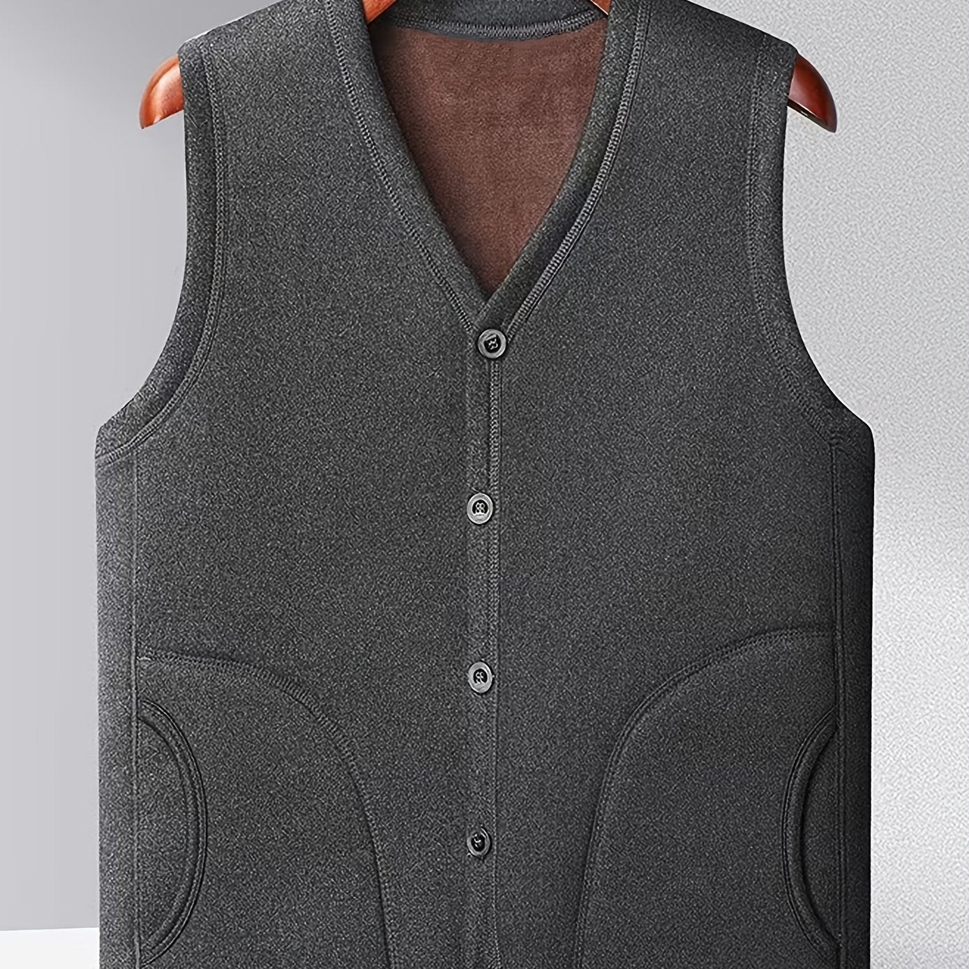 Vintage Button Up V Neck Vest for Fall Winter