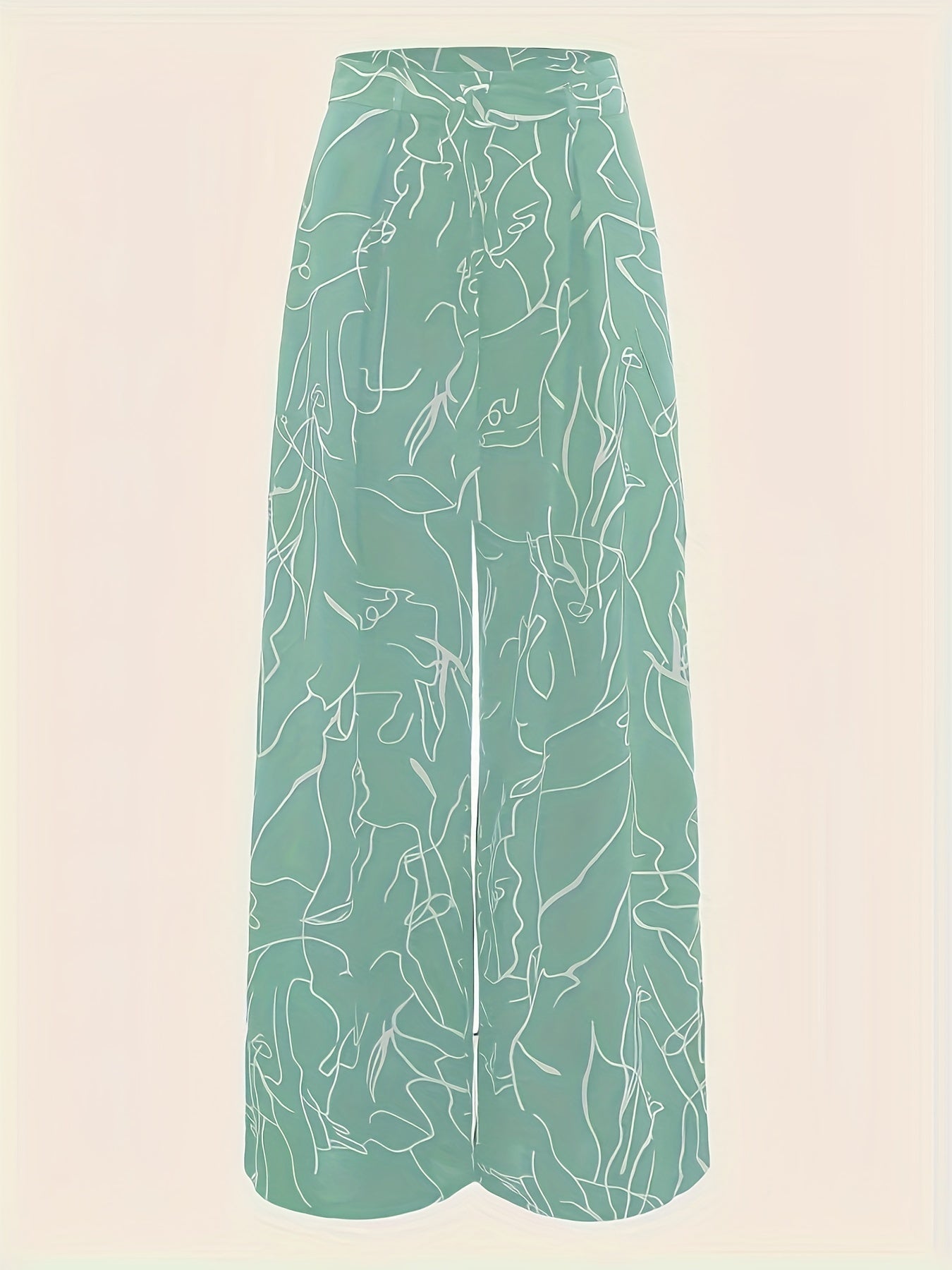 Abstract Print Wide Leg Pants Casual High Waist Loose Pants