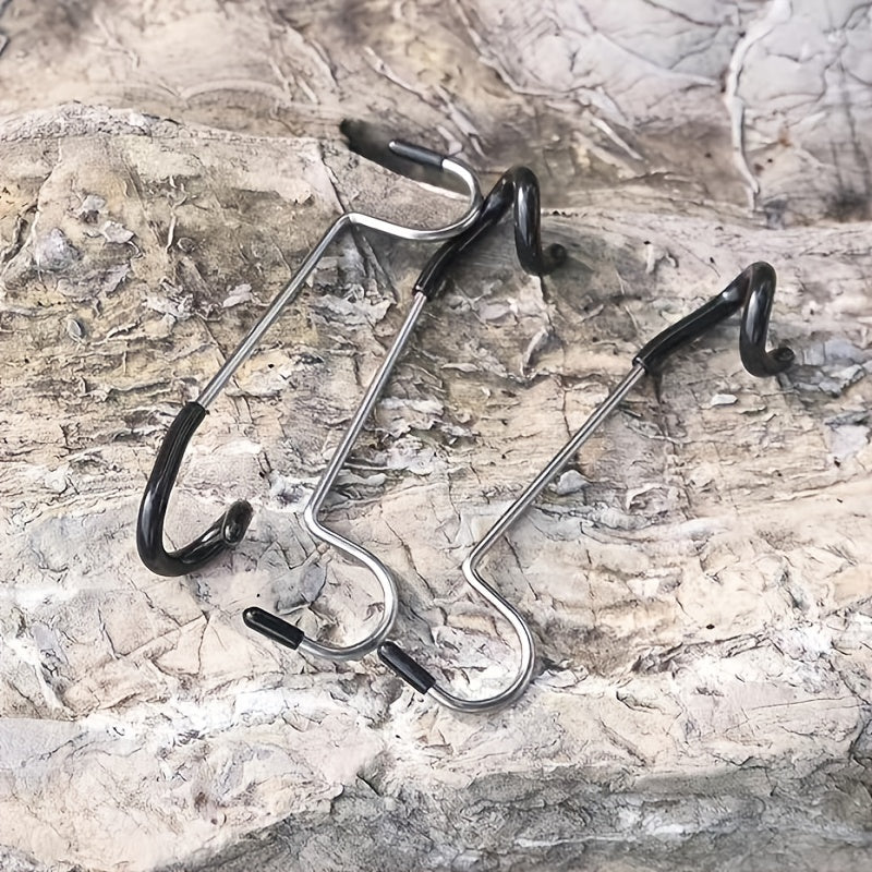 Stainless Steel Camping Light Pole Hook - Double Hook for Easy Hanging