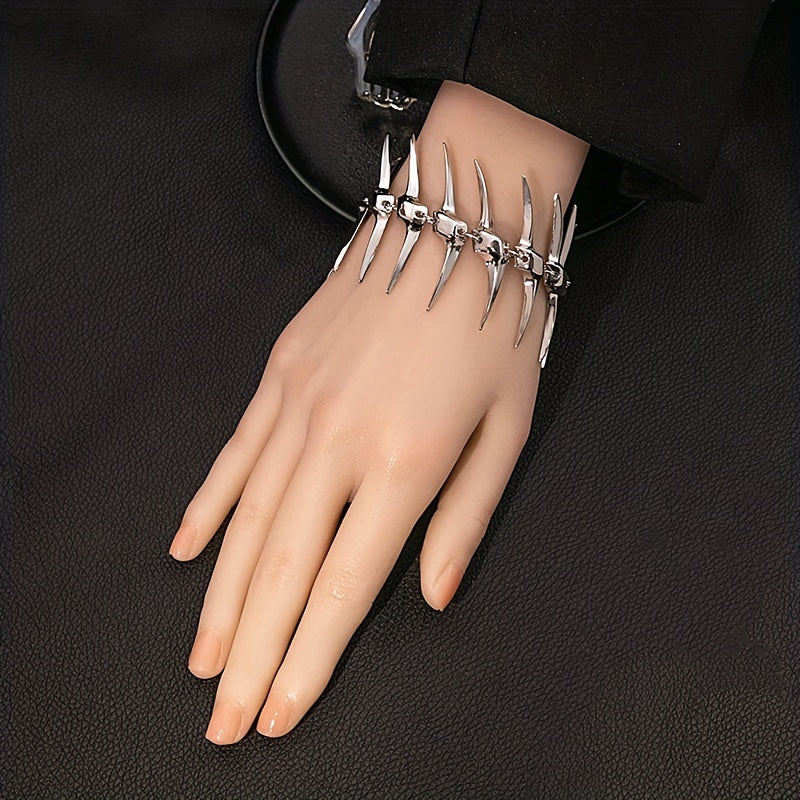 Punk Style Thorns Fishbone Bracelet for Halloween Party