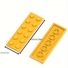 12pcs Building Block Set 2x6 Low Wall Flat Bricks Assorted Colors