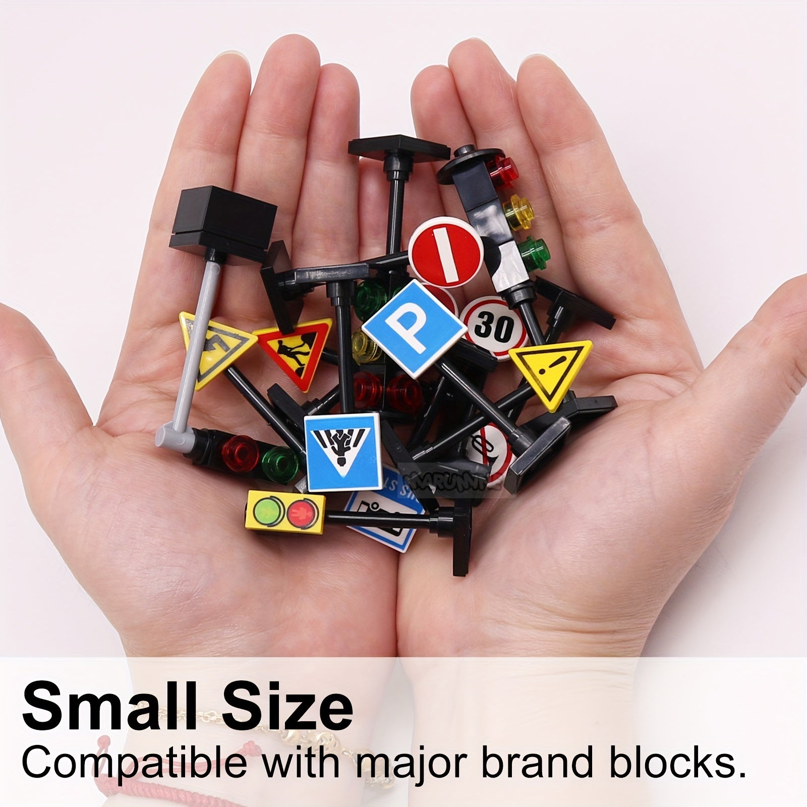 57pcs Traffic Building Bricks Set: Road Sign & Traffic Light Construction Kit