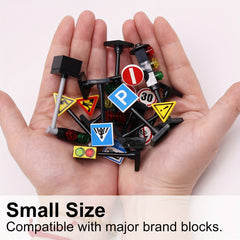 57pcs Traffic Building Bricks Set: Road Sign & Traffic Light Construction Kit