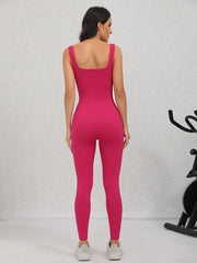 Women's Ribbed Tank Bodysuit Sleeveless Yoga Jumpsuit