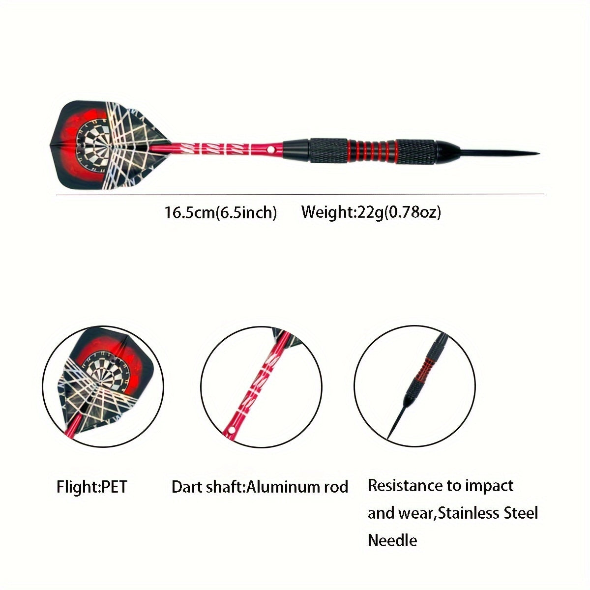 Steel Tip Darts Set with Dart Box - Ideal for All Skill Levels