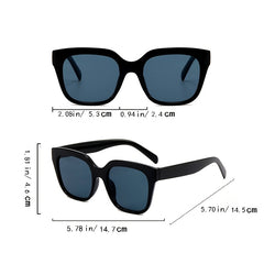 Square Polarized Sunglasses Vintage Ladies Stylish Oversized Glasses