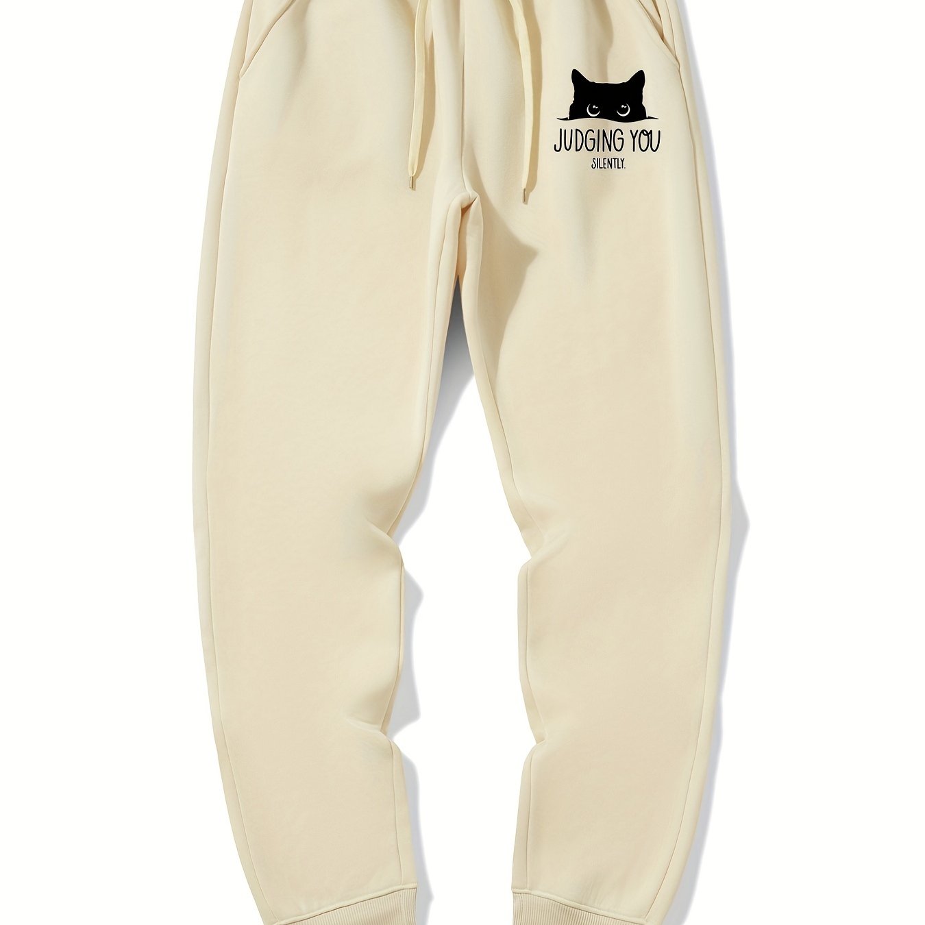Cat Judging You Print Men's Drawstring Sweatpants