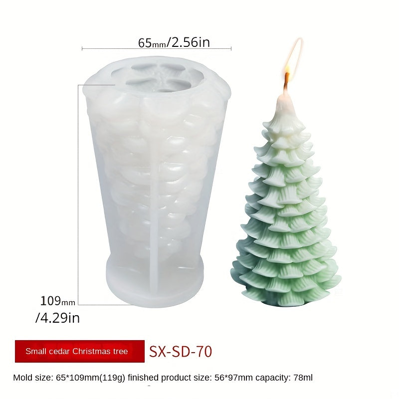 3D Christmas Tree Candle Silicone Mold DIY Kit