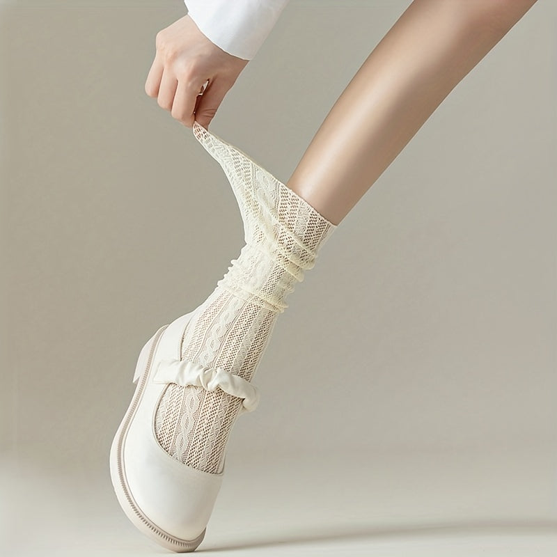 Twist Lace Mesh Socks Women's Stockings