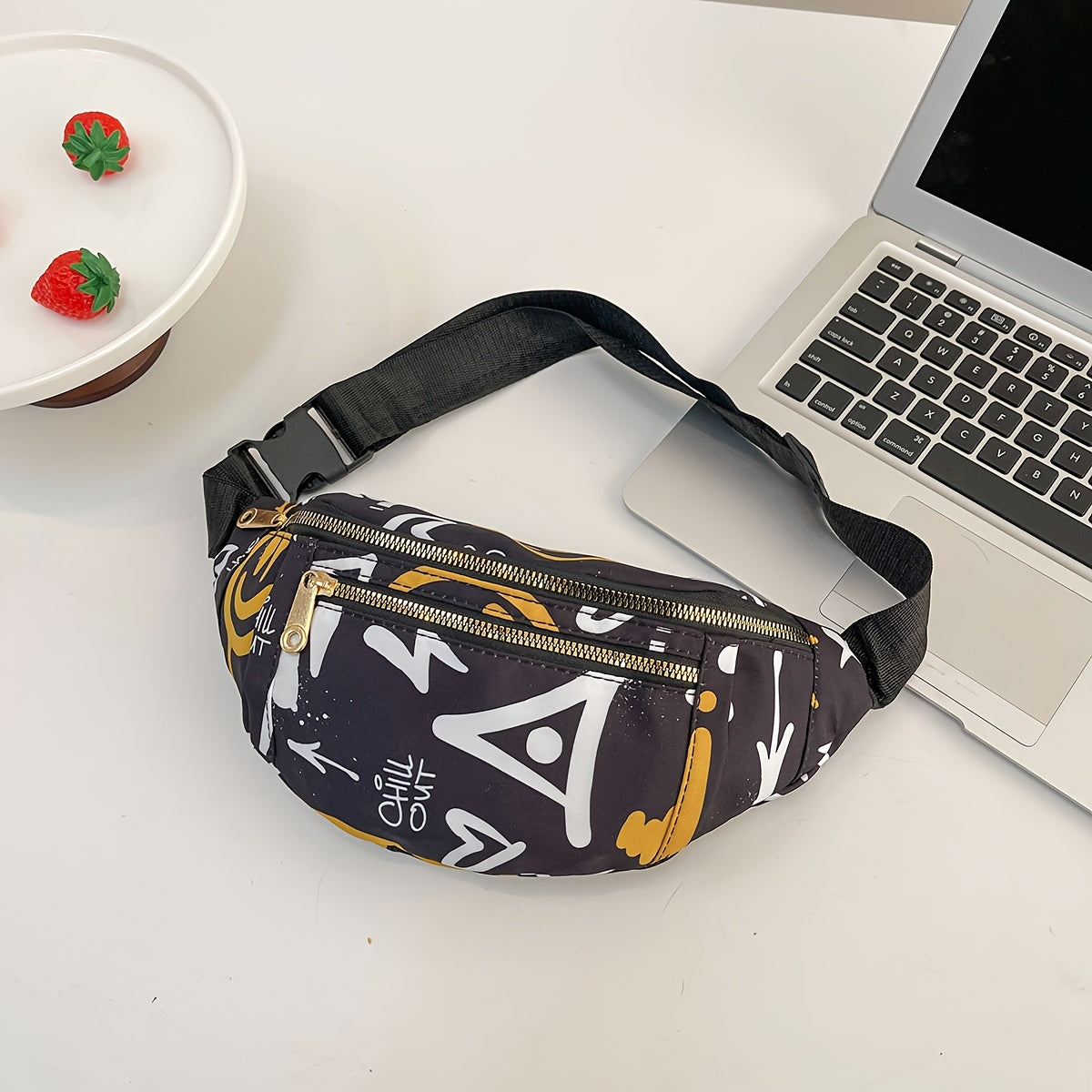 Graffiti Waist Bag for Outdoor Sports Universal Printing Messenger Bag