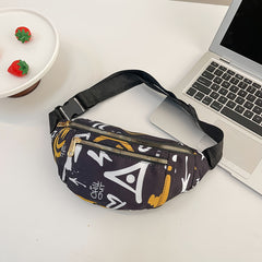Graffiti Waist Bag for Outdoor Sports Universal Printing Messenger Bag
