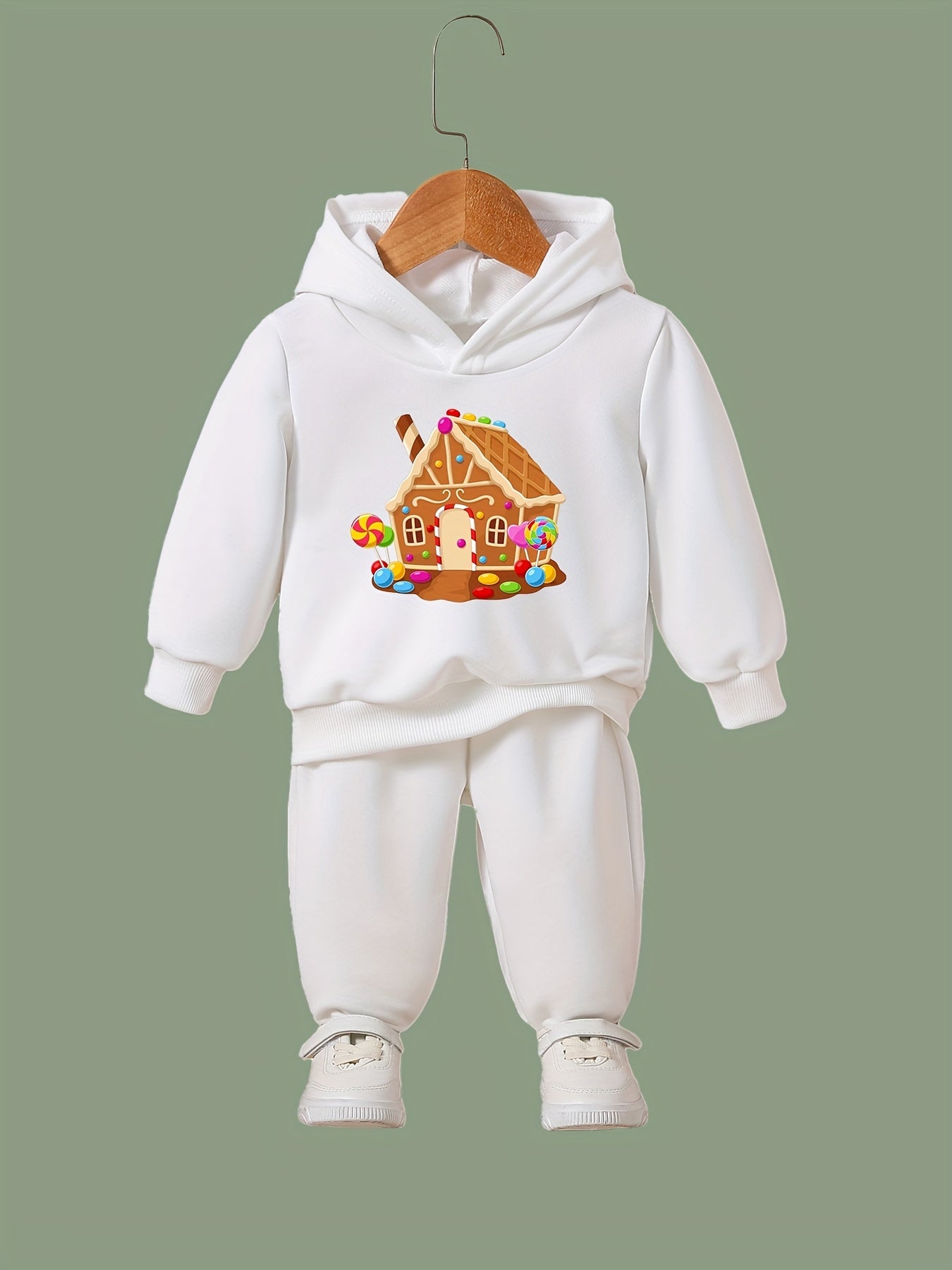 OERYUI Kids 2pcs Cake House Print Activewear Set for Spring Fall