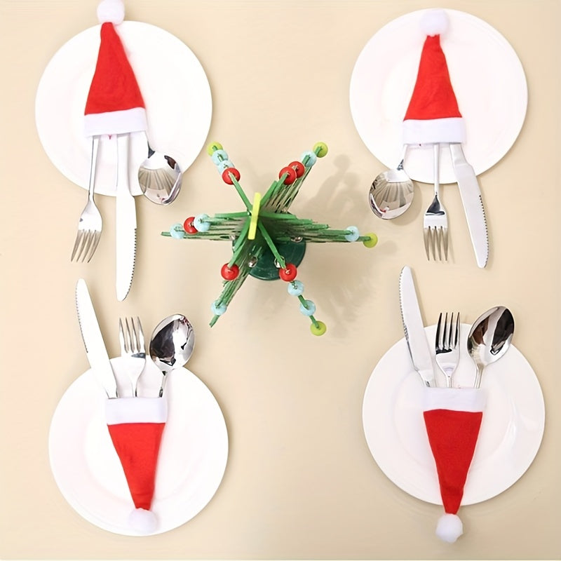 Mini Christmas Hat Wine Bottle Cover Hat Brushed Cloth