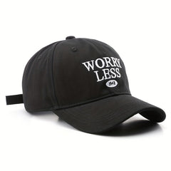 WORRY LESS Embroidery Baseball Cap Solid Casual Couple Dad Hats Unisex