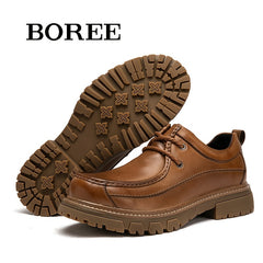 Men's Leather Classic Loafer Shoes Casual Outdoor Footwear