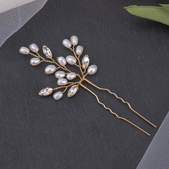 Bridal Hairpin Faux Pearl Crystal U shape Hair Pin Wedding