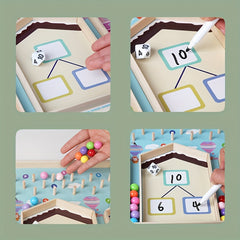 Wooden Number Reading Beads Math Addition Games Learning Activity