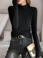 Soft Mock Neck Thermal Top Women's Sleepwear
