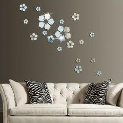 3D Flower DIY Wall Decoration Silvery