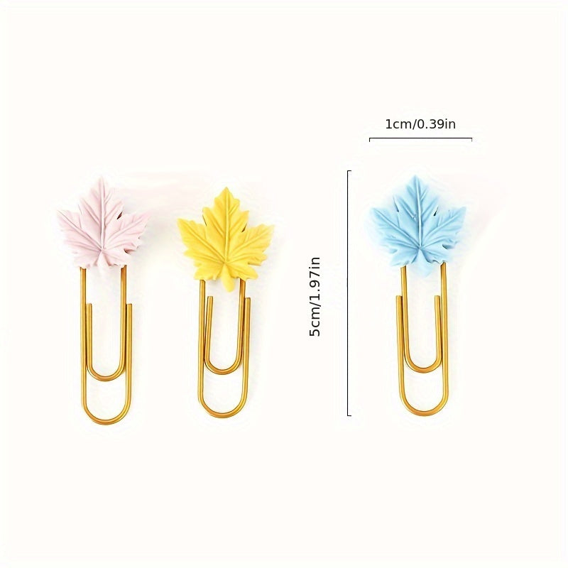 4pcs Maple Leaf Paper Clips Metal Paper Clips
