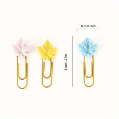 4pcs Maple Leaf Paper Clips Metal Paper Clips