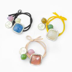 3pcs Beaded Hair Elastics Ties Stretchy Rubber Bands Ponytail Holder Girls